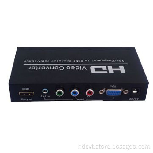 Upscaler VGA/YPBPR to HDMI® Converter, Original Scaler Button Control Output Screen to Any Size
